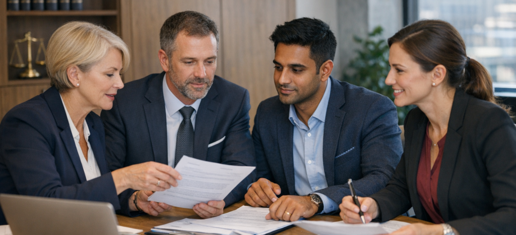 HR team and sponsored worker reviewing Skilled Worker salary compliance documents