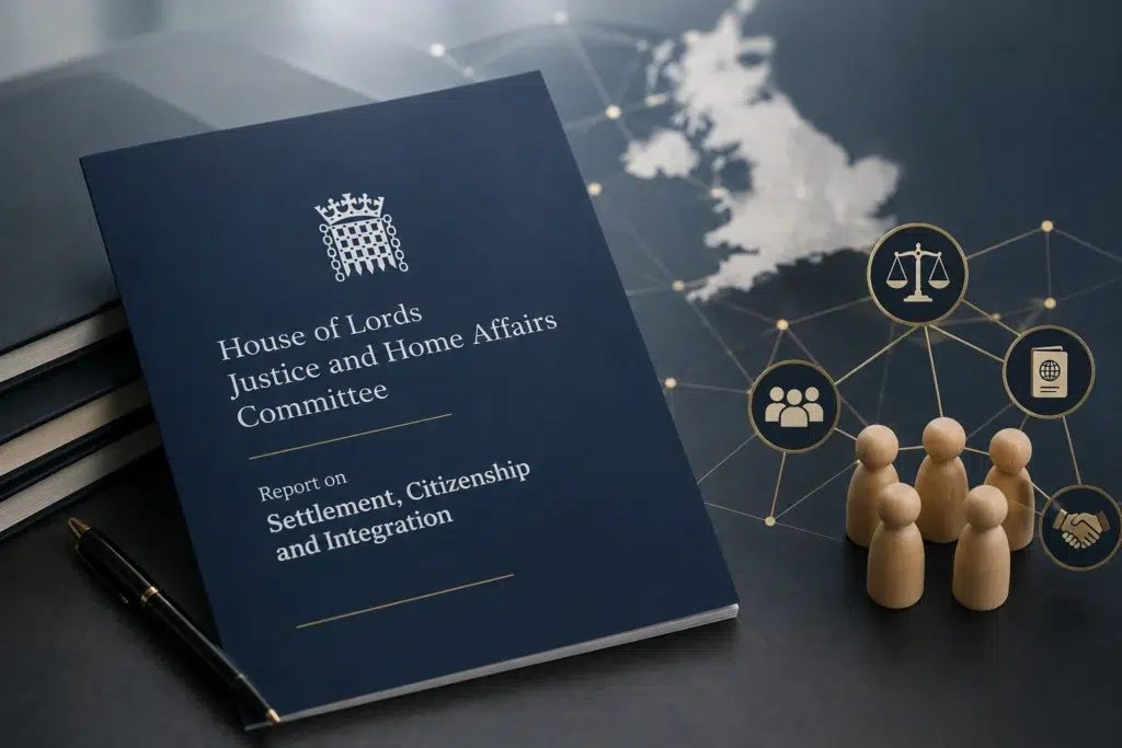 House of Lords Justice and Home Affairs Committee report on settlement, citizenship and integration, illustrating the committee's recommendations and their potential impact on UK immigration policy.