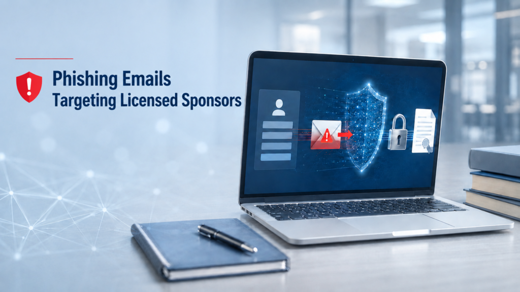 Phishing Emails targeting licensed sponsors and attempting to gain unauthorised access to the Sponsor Management System account.